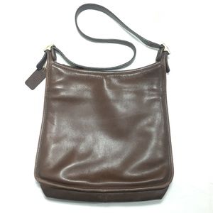 Vintage Coach Andrea Slim Brown Leather Hobo